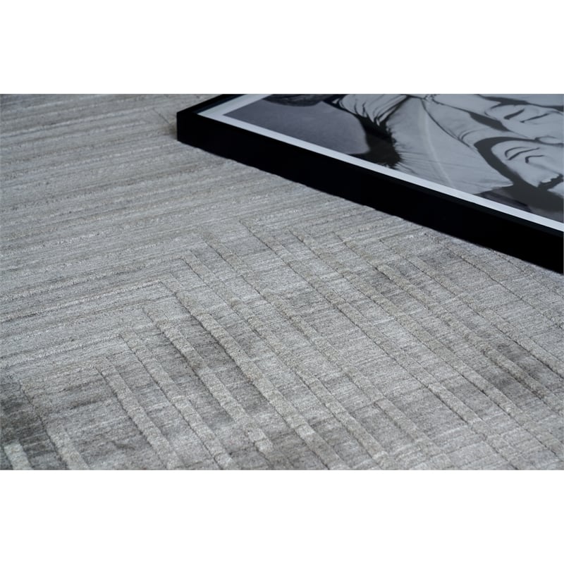 Castelli Handloomed Bamboo Silk/Wool Gray 6'x9' Area Rug