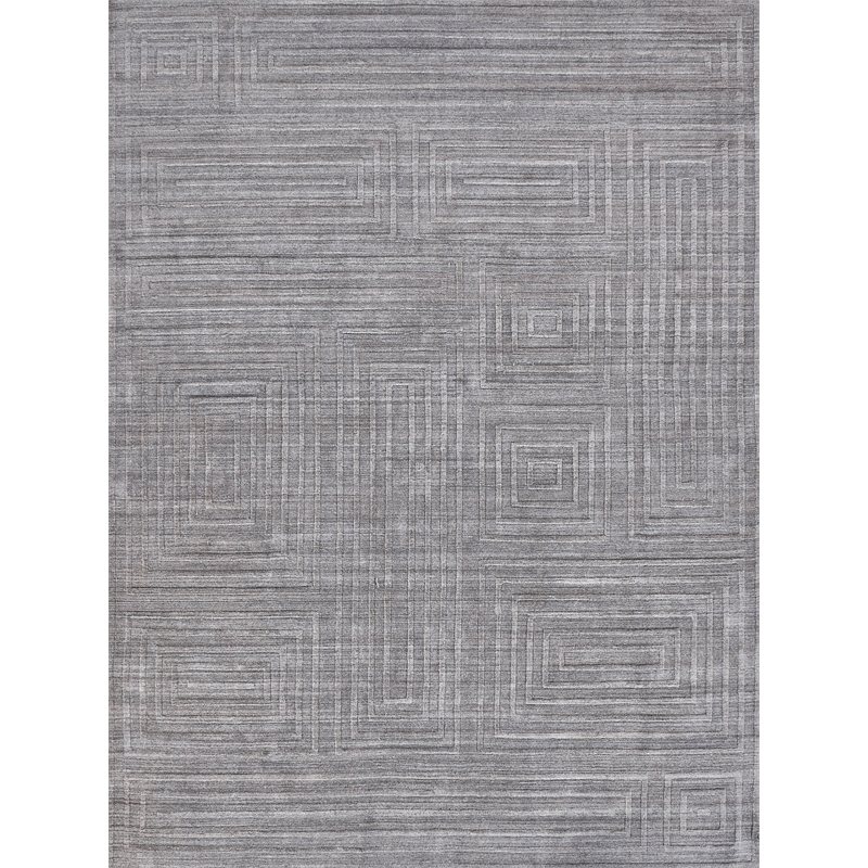Castelli Handloomed Bamboo Silk/Wool Gray 6'x9' Area Rug