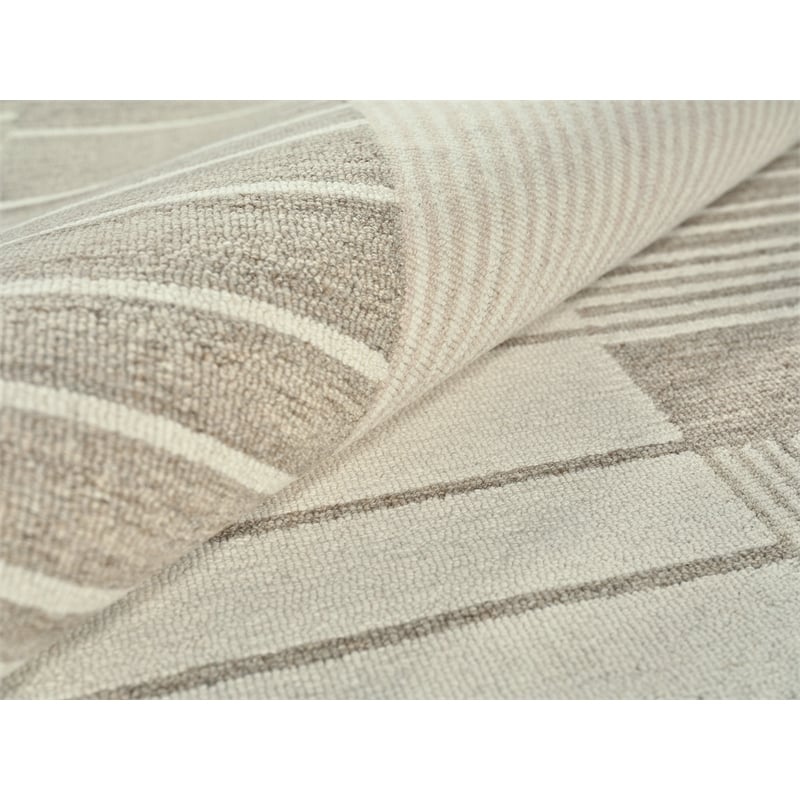 Castine Hand-Tufted New Zealand Wool Beige/Ivory 5'x8' Area Rug