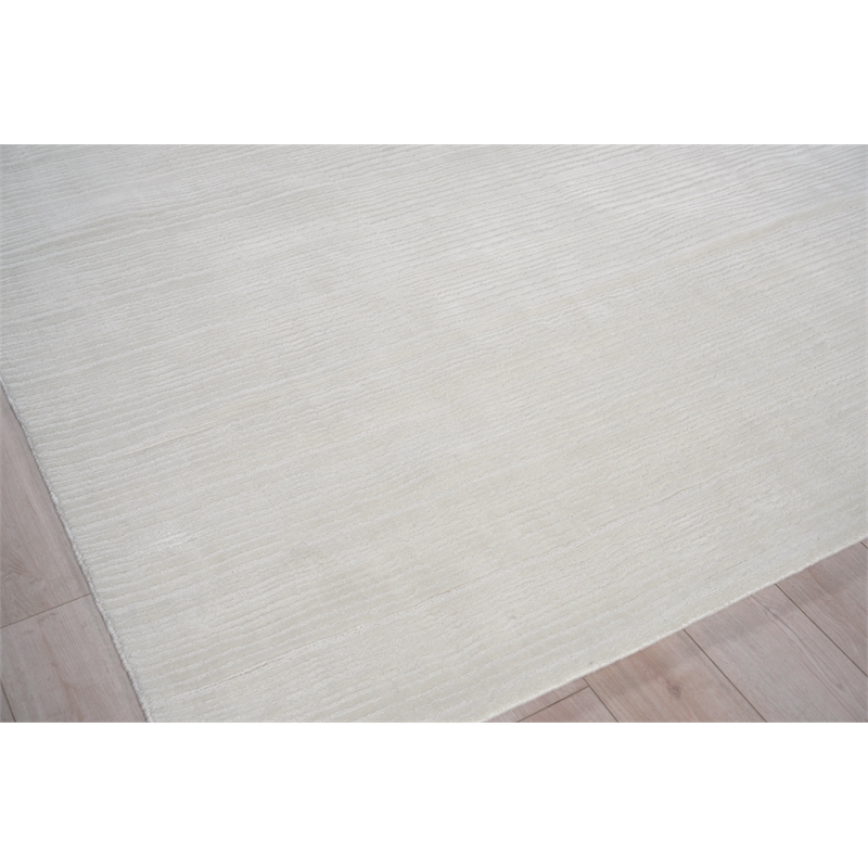 Cavallo Modern Handloomed Nylon/Wool White 9'x12' Area Rug