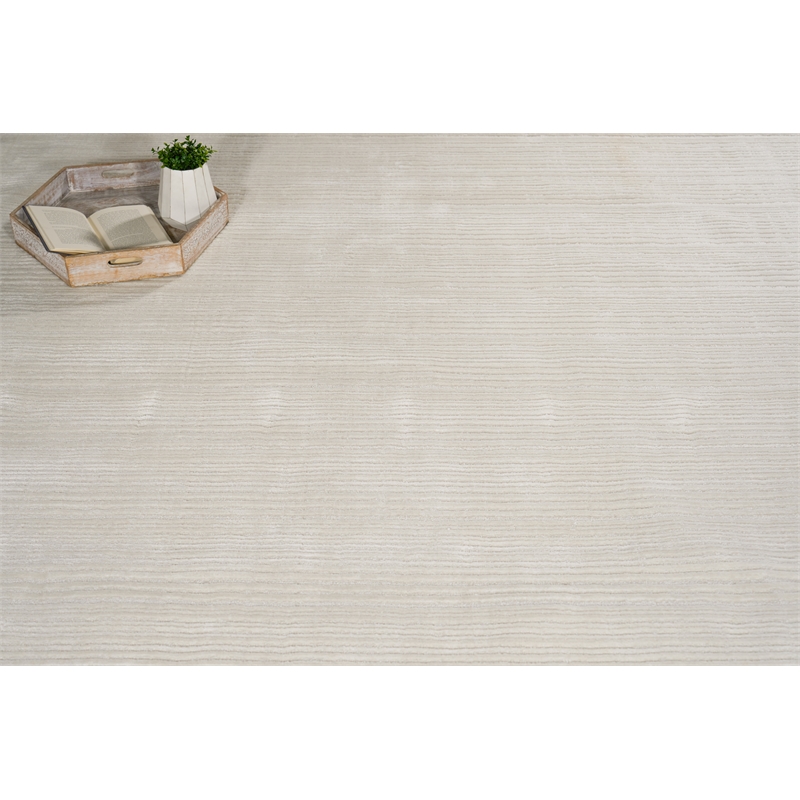 Cavallo Modern Handloomed Nylon/Wool White 9'x12' Area Rug