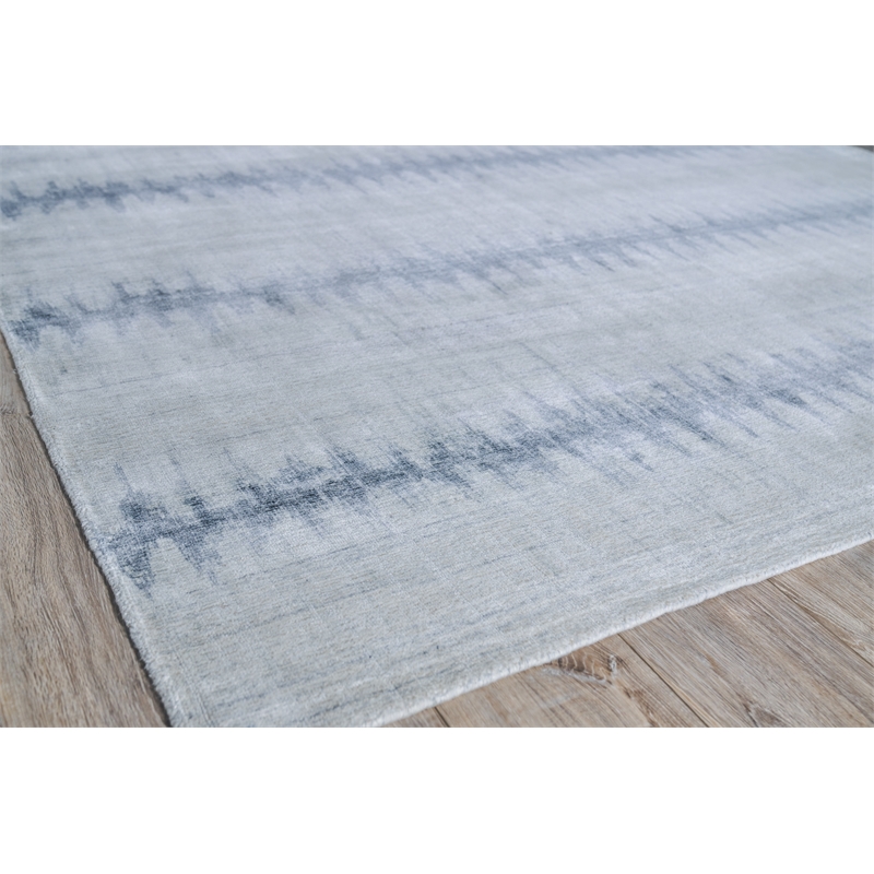 Chroma Handloomed Wool/Bamboo Silk Light Blue 6'x18' Area Rug