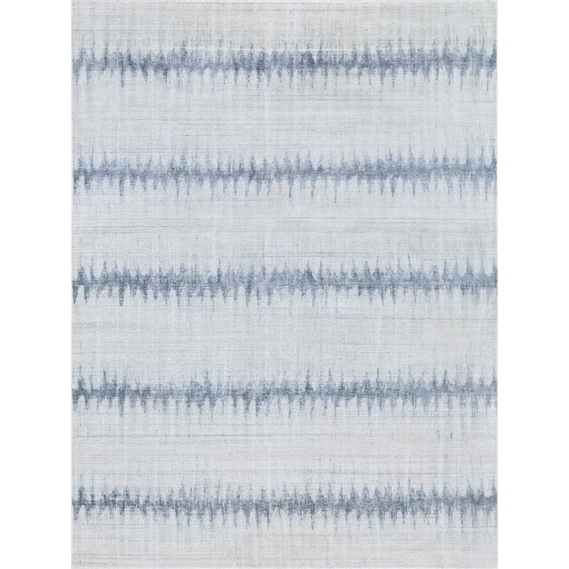 Chroma Handloomed Wool/Bamboo Silk Light Blue 6'x18' Area Rug