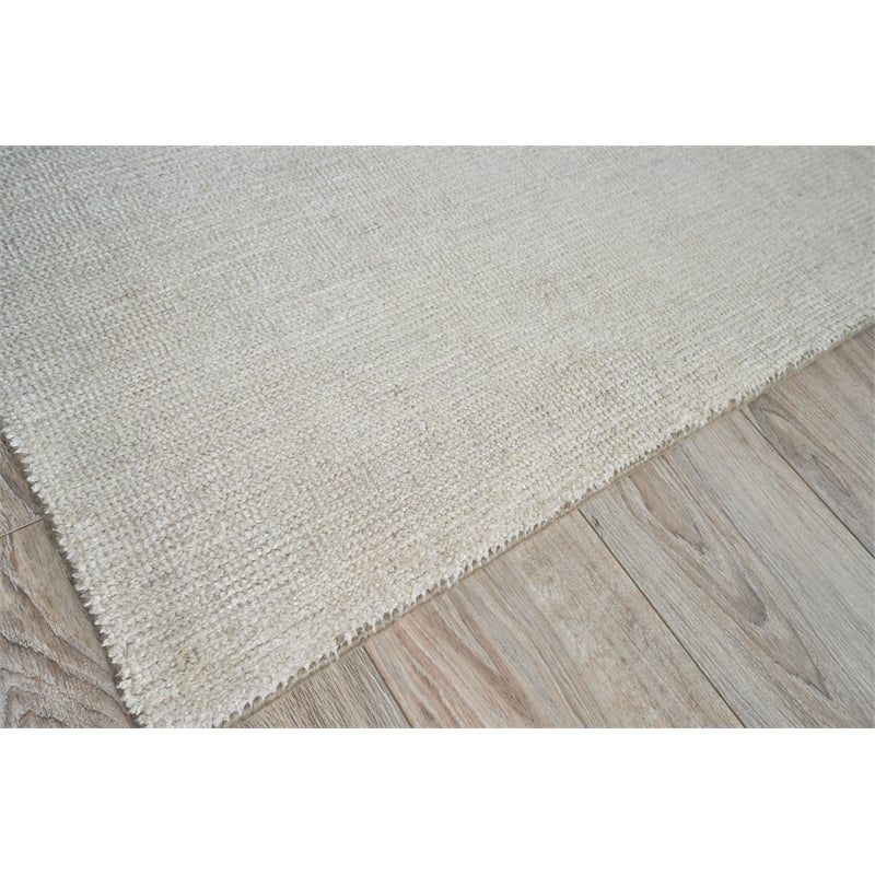 Catalina Handloomed Wool/Bamboo Silk Silver 10'x10' Square Area Rug