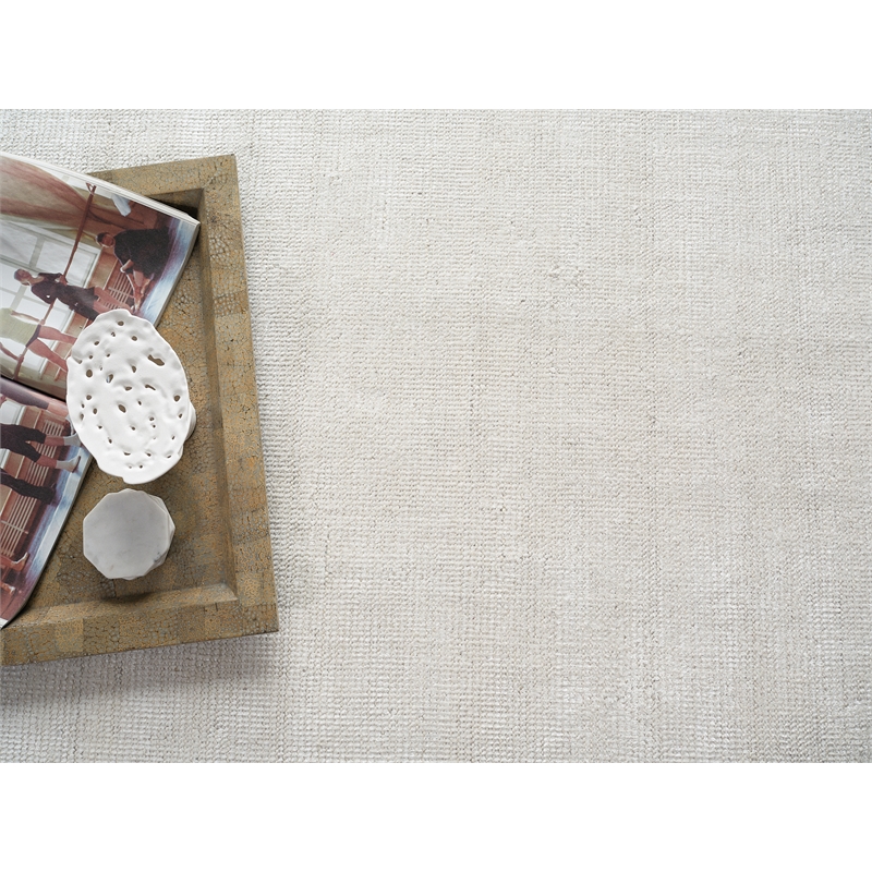 Catalina Handloomed Wool/Bamboo Silk Ivory 12'x12' Square Area Rug