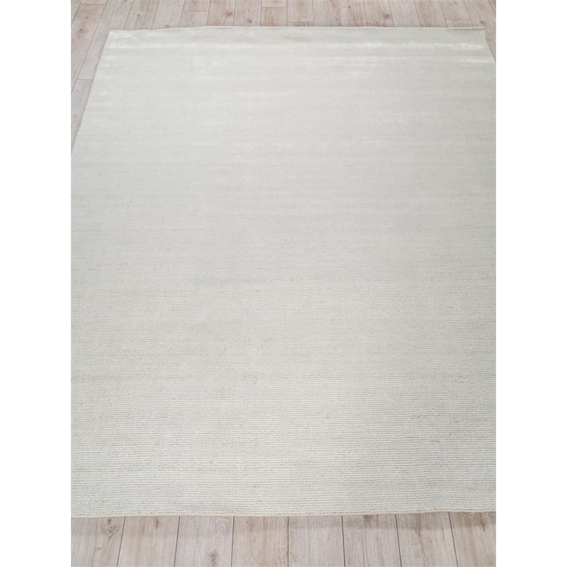 Catalina Handloomed Wool/Bamboo Silk Ivory 12'x18' Area Rug