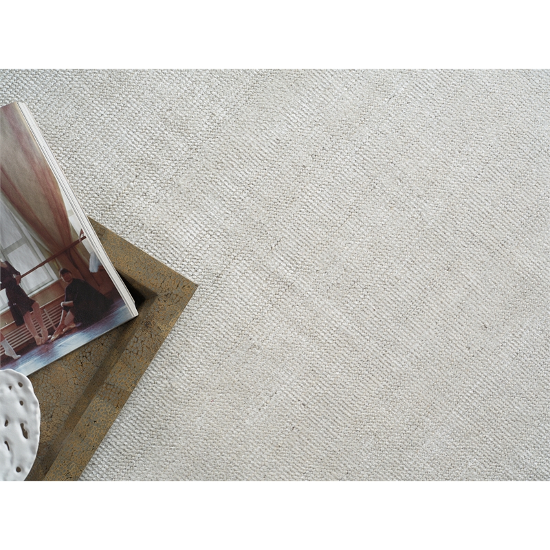 Catalina Handloomed Wool/Bamboo Silk Ivory 12'x18' Area Rug