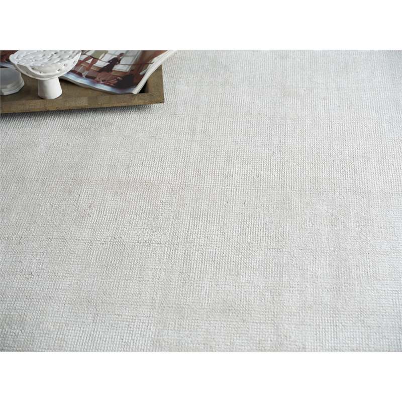Catalina Handloomed Wool/Bamboo Silk Ivory 14'x18' Area Rug