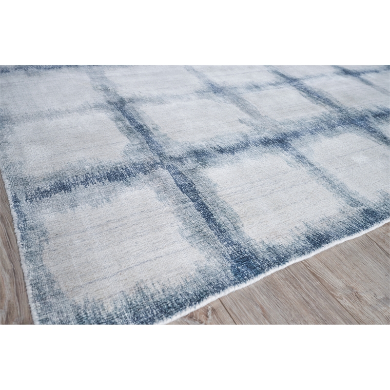 Chroma Handloomed Wool/Bamboo Silk Navy 4'x6' Area Rug