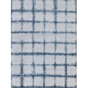 Chroma Handloomed Wool/Bamboo Silk Navy 4'x6' Area Rug