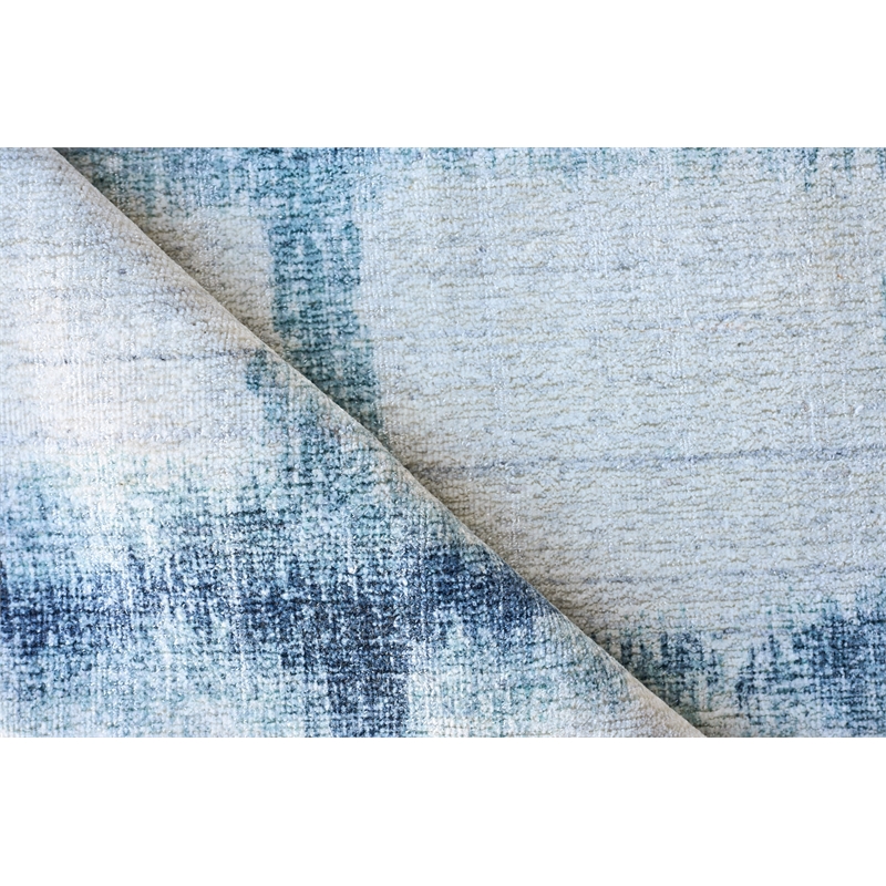 Chroma Handloomed Wool/Bamboo Silk Navy 6'x9' Area Rug