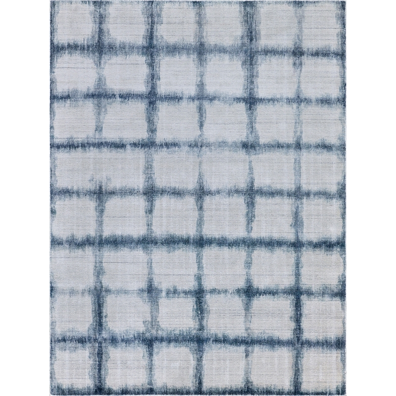 Chroma Handloomed Wool/Bamboo Silk Navy 6'x9' Area Rug