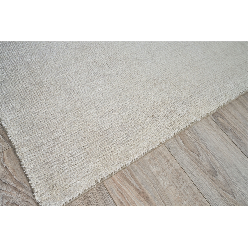 Catalina Handloomed Wool/Bamboo Silk Silver 14'x14' Square Area Rug