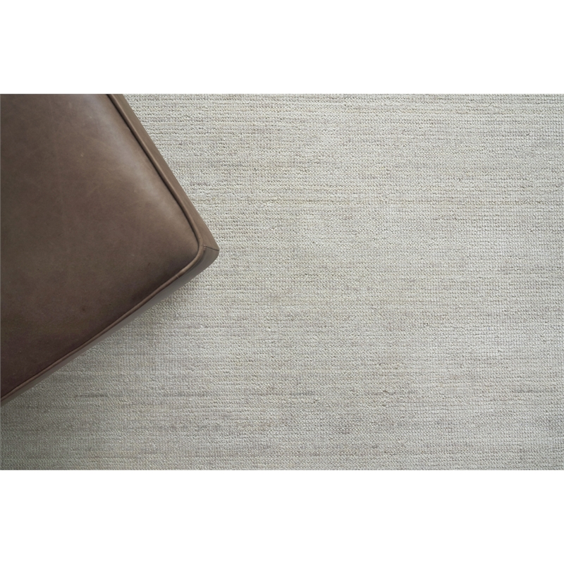 Catalina Handloomed Wool/Bamboo Silk Silver 6'x9' Area Rug