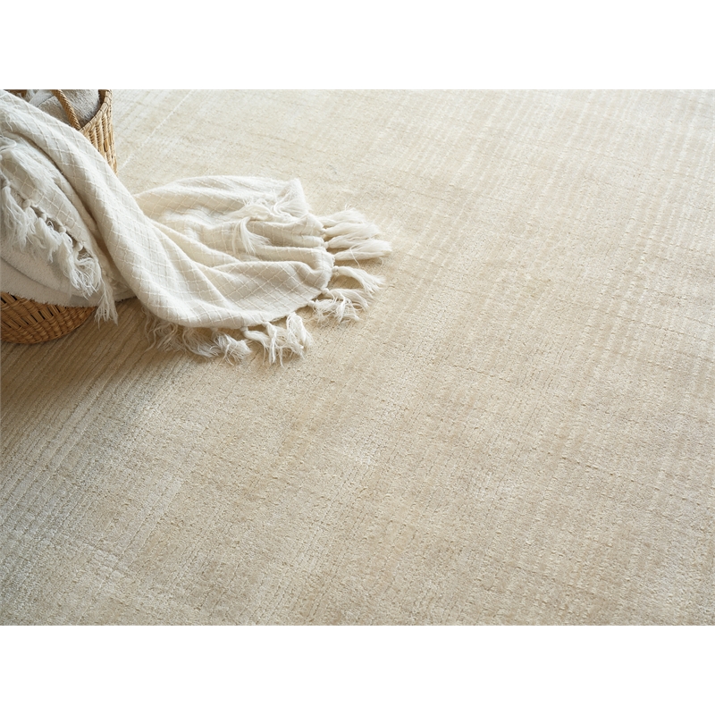 Cavallo Modern Handloomed Nylon/Wool Beige 6'x9' Area Rug