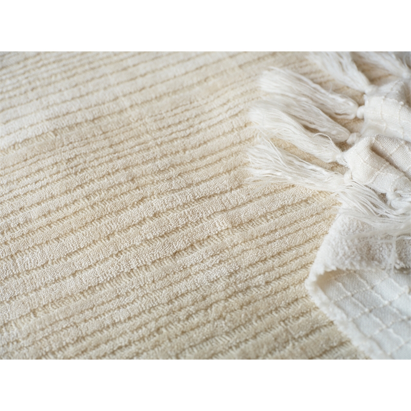 Cavallo Modern Handloomed Nylon/Wool Beige 6'x9' Area Rug