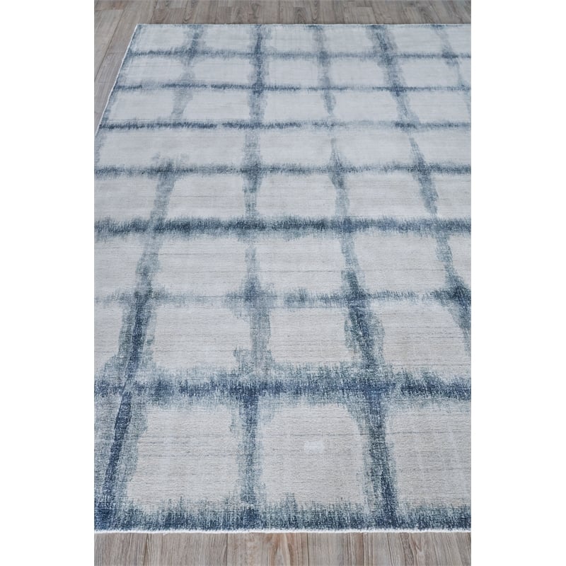 Chroma Handloomed Wool/Bamboo Silk Navy 9'x12' Area Rug