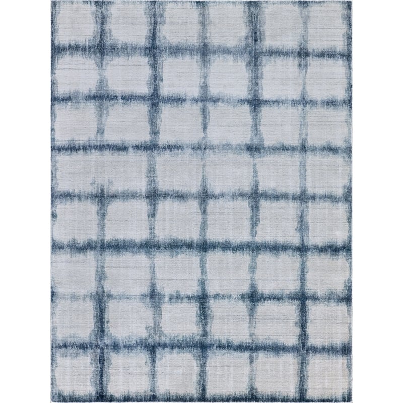 Chroma Handloomed Wool/Bamboo Silk Navy 9'x12' Area Rug