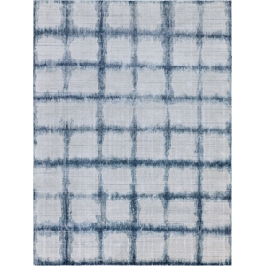 Chroma Handloomed Wool/Bamboo Silk Navy 9'x12' Area Rug