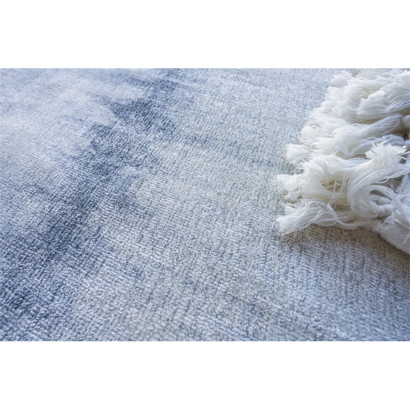 Chroma Handloomed Wool/Bamboo Silk Light Blue 15'x20' Area Rug