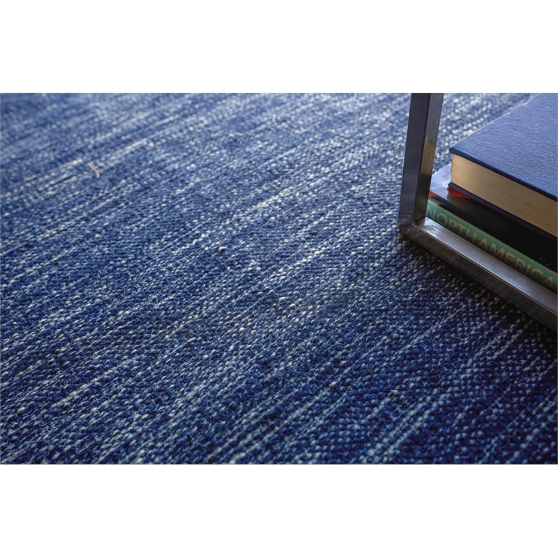 Chelsea Flatweave New Zealand Wool Navy 6'x9' Area Rug