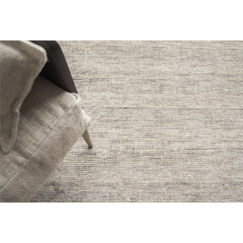 Catalina Handloomed Wool/Bamboo Silk Gray 9'x12' Area Rug