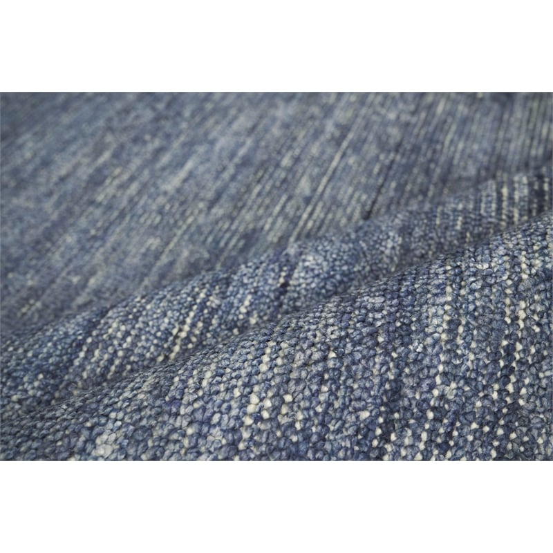Catalina Handloomed Wool/Bamboo Silk Blue 8'x10' Area Rug