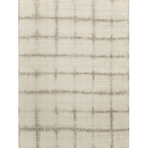 Chroma Handloomed Wool/Bamboo Silk Ivory/Silver 8'x10' Area Rug