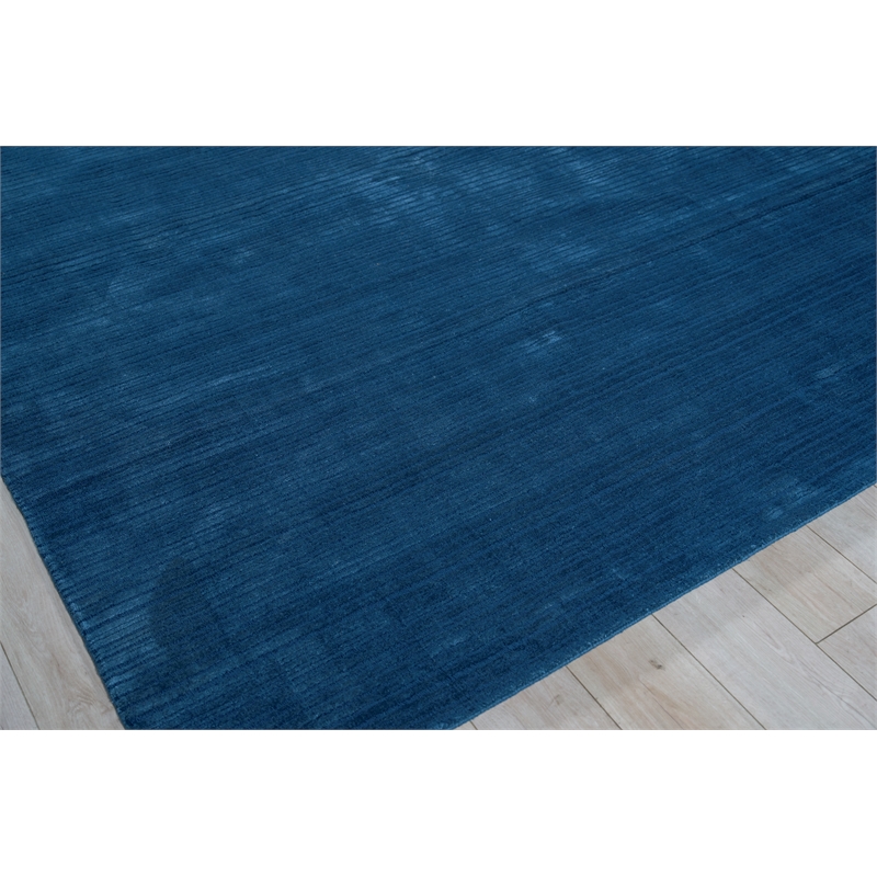 Cavallo Modern Handloomed Nylon/Wool Navy 8'x10' Area Rug