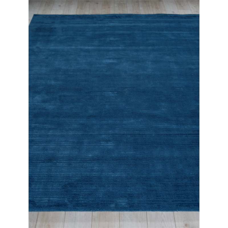 Cavallo Modern Handloomed Nylon/Wool Navy 8'x10' Area Rug
