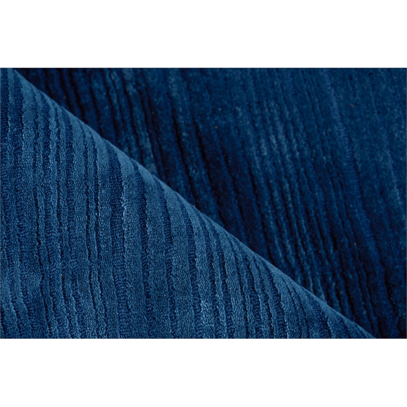 Cavallo Modern Handloomed Nylon/Wool Navy 8'x10' Area Rug