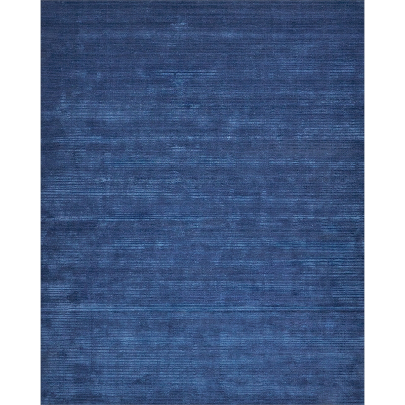 Cavallo Modern Handloomed Nylon/Wool Navy 8'x10' Area Rug