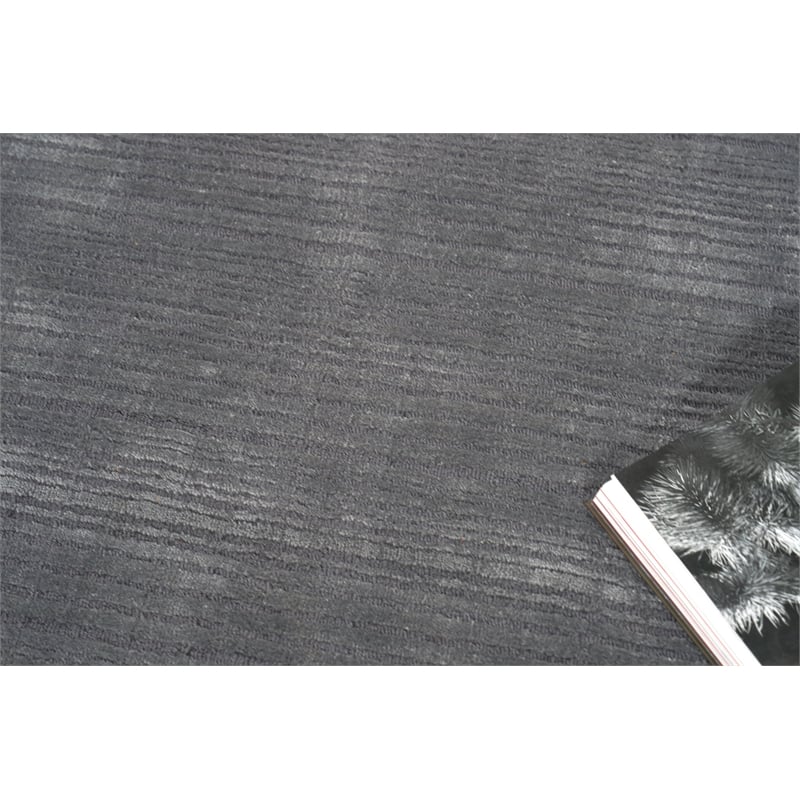 Cavallo Modern Handloomed Nylon/Wool Dark Gray 10'x14' Area Rug