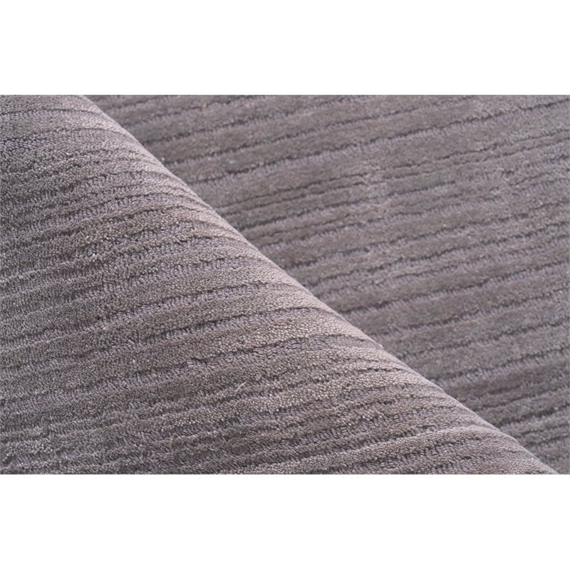 Cavallo Modern Handloomed Nylon/Wool Dark Gray 12'x15' Area Rug