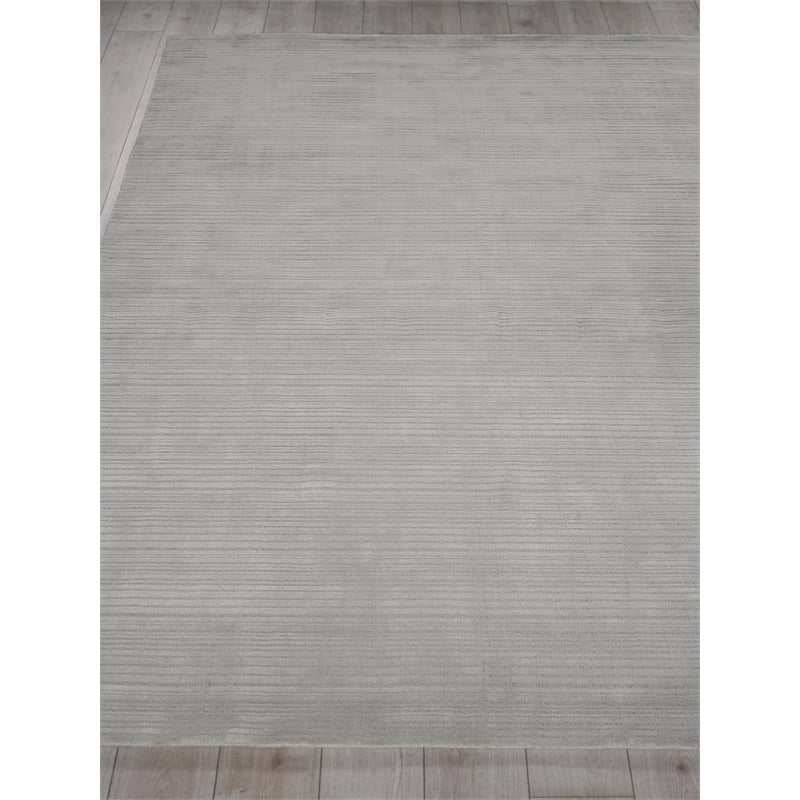 Cavallo Modern Handloomed Nylon/Wool Silver 6'x9' Area Rug