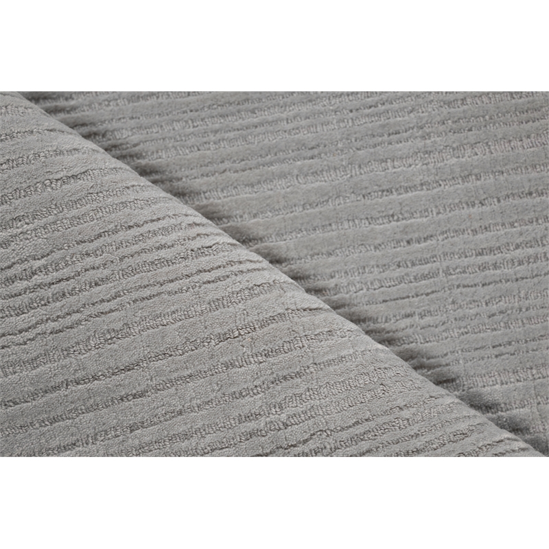 Cavallo Modern Handloomed Nylon/Wool Silver 6'x9' Area Rug