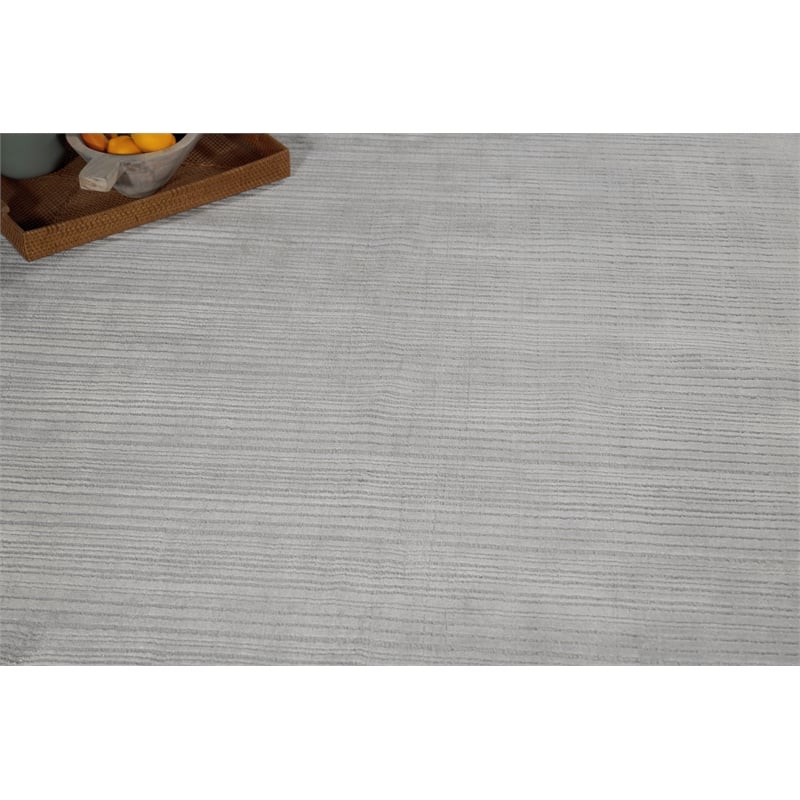 Cavallo Modern Handloomed Nylon/Wool Silver 6'x9' Area Rug