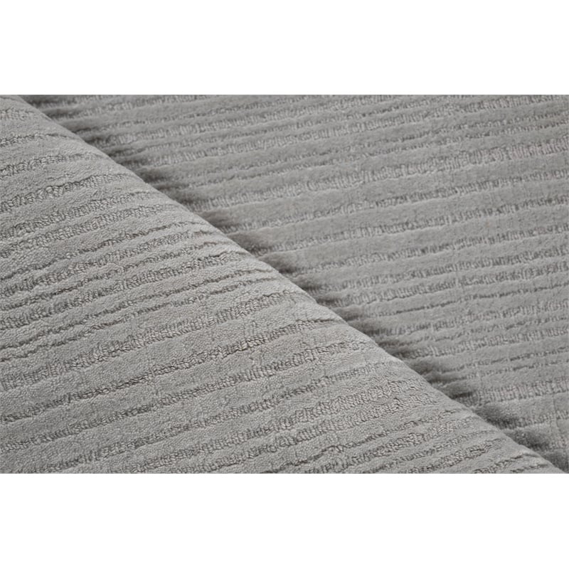 Cavallo Modern Handloomed Nylon/Wool Silver 9'x12' Area Rug