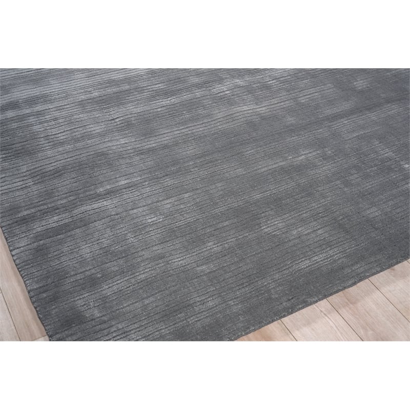 Cavallo Modern Handloomed Nylon/Wool Dark Gray 8'x10' Area Rug