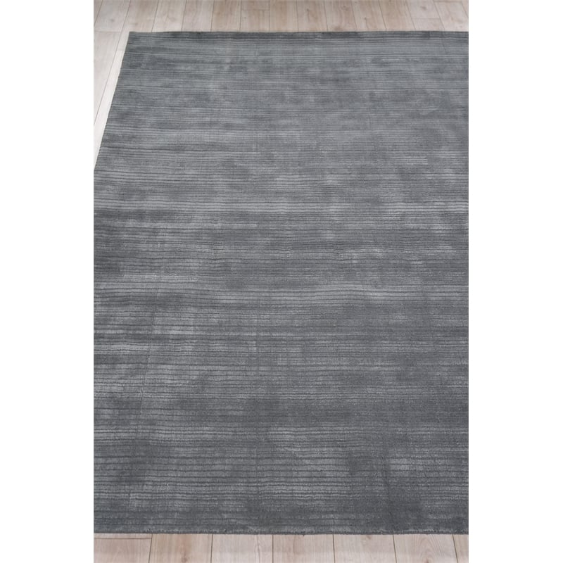Cavallo Modern Handloomed Nylon/Wool Dark Gray 8'x10' Area Rug
