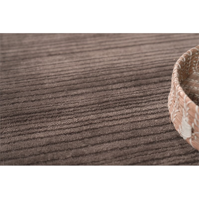 Cavallo Modern Handloomed Nylon/Wool Brown 10'x14' Area Rug