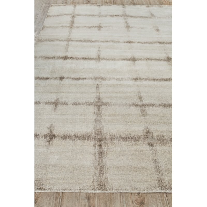 Chroma Handloomed Wool/Bamboo Silk Beige/Brown 14'x18' Area Rug