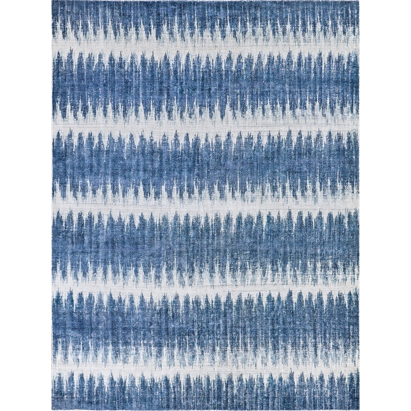 Chroma Handloomed Wool/Bamboo Silk Navy 14'x18' Area Rug