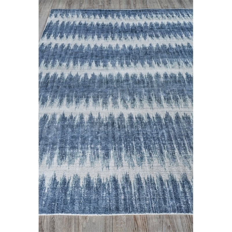 Chroma Handloomed Wool/Bamboo Silk Navy 9'x12' Area Rug