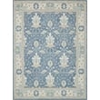 Claremont Oushak Hand-Tufted New Zealand Wool Blue/Ivory 9'x12' Area Rug