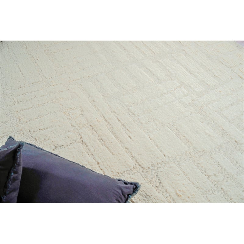 Cozi Handloomed New Zealand Wool Ivory/Silver 8'x10' Area Rug