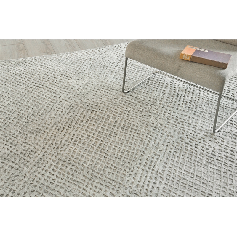 Crescendo Handloomed Bamboo Silk Beige 12'x15' Area Rug