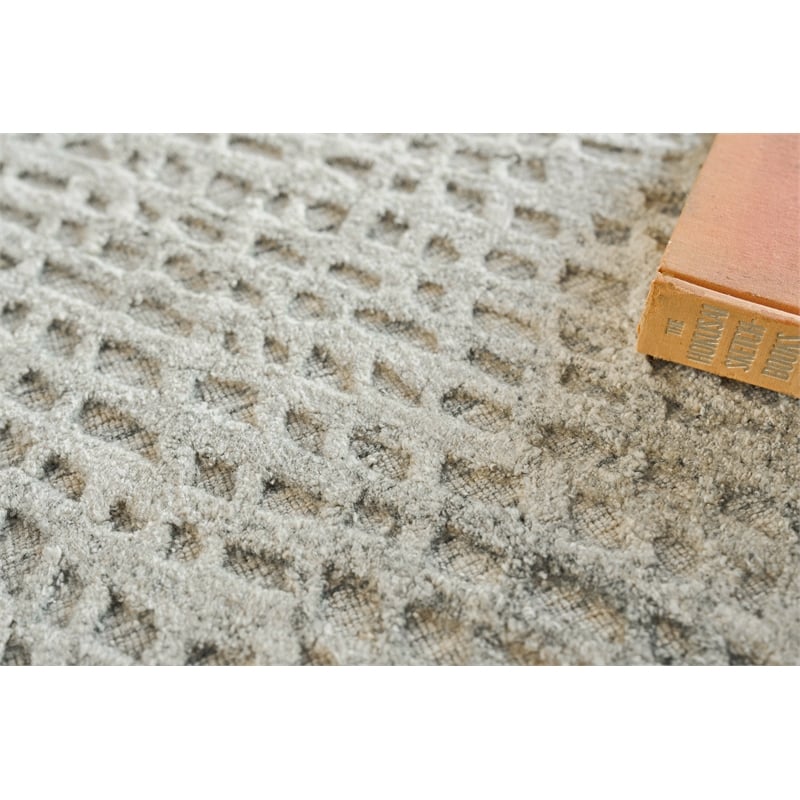 Crescendo Handloomed Bamboo Silk Beige 12'x15' Area Rug