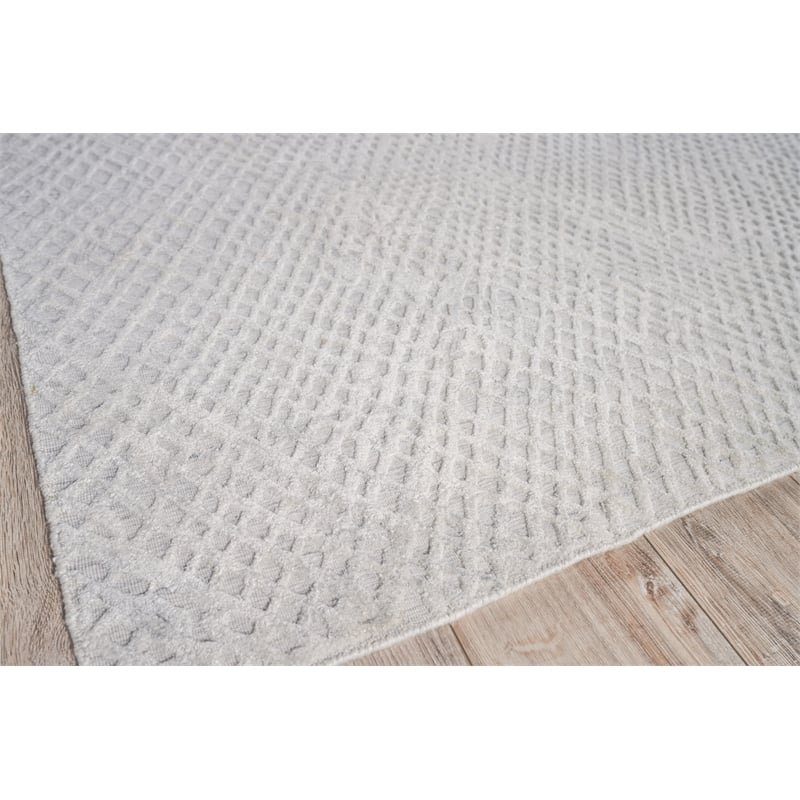 Crescendo Handloomed Bamboo Silk White 12'x15' Area Rug