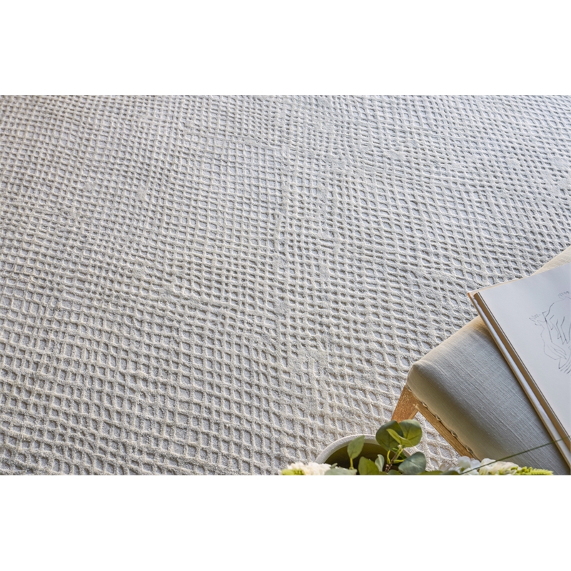 Crescendo Handloomed Bamboo Silk White 12'x15' Area Rug
